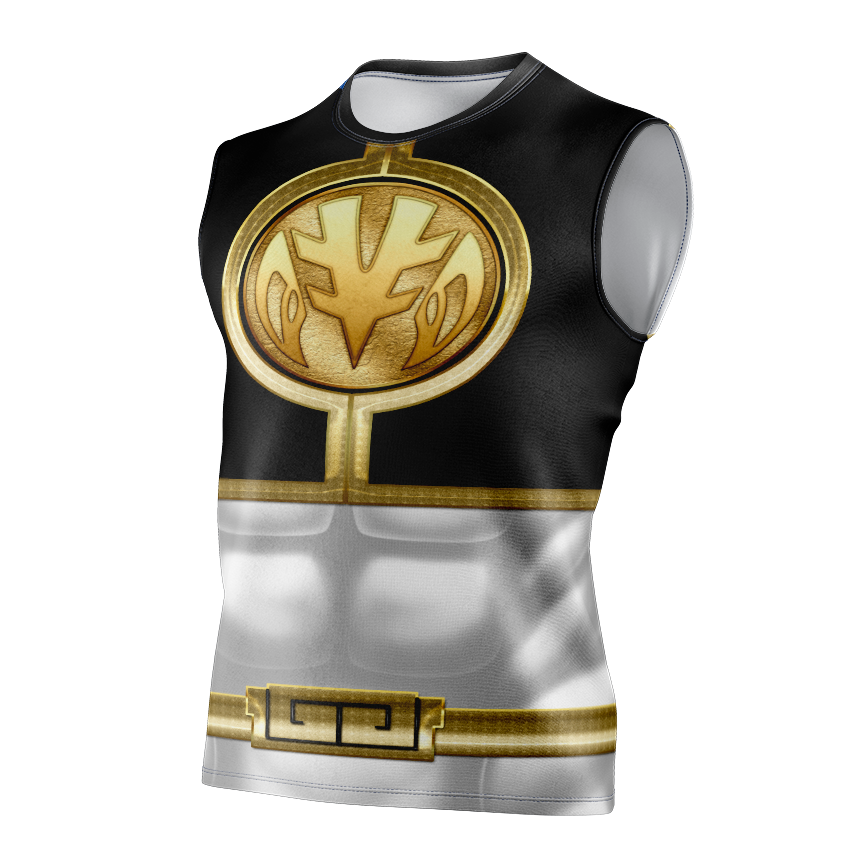 Power Rangers Mighty Morphin White Ranger Dry Fit T-Shirt - Long Sleeve Cosplay Tee