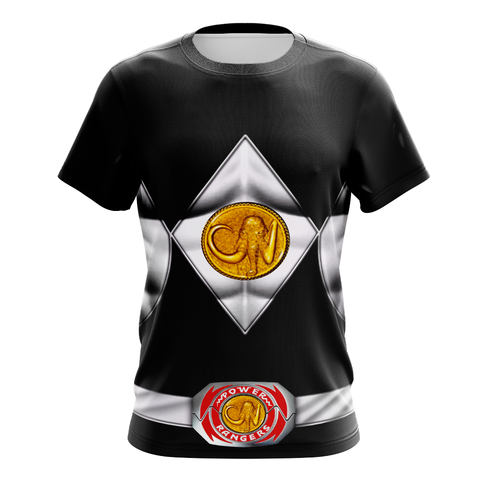 Power Rangers Mighty Morphin Black Ranger Dry Fit T-Shirt - Tank Top Cosplay Tee