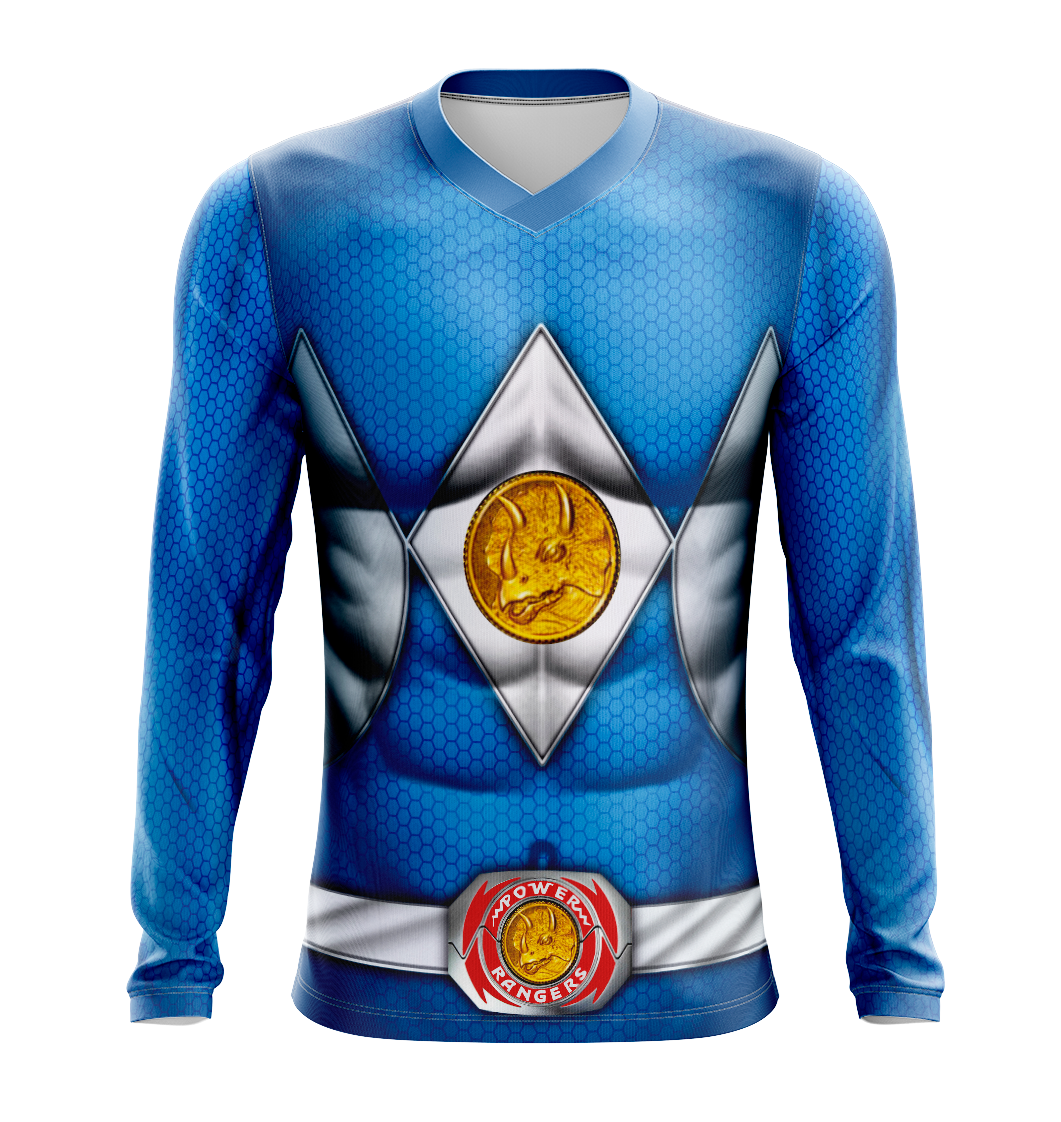 Power Rangers Mighty Morphin Blue Ranger Dry Fit T-Shirt - Tank Top Cosplay Tee