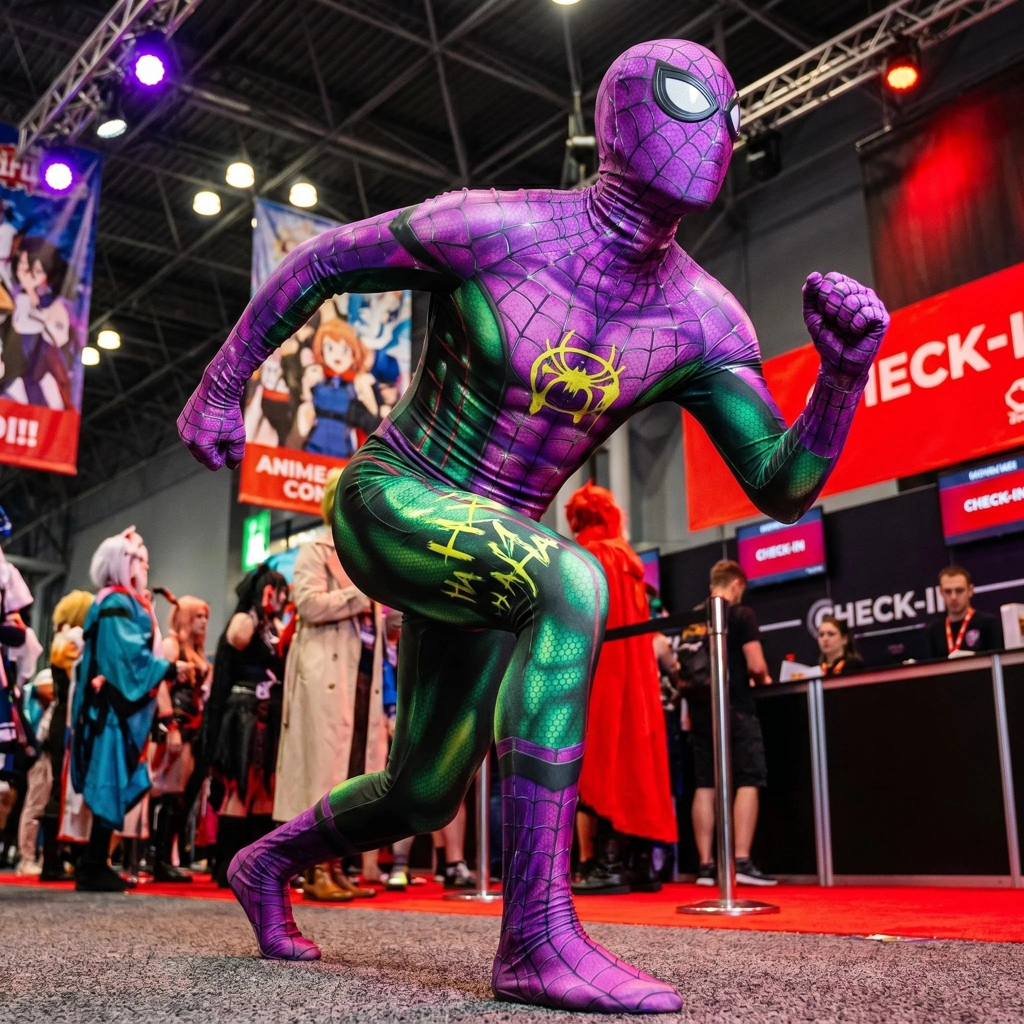 Fantasia Homem-Aranha Traje Duende Verde Adulto Cosplay Luxo Profissional