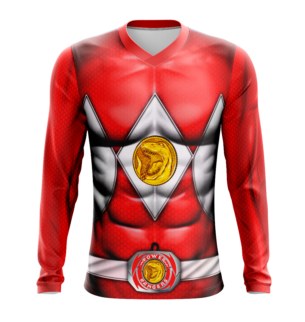 Power Rangers Mighty Morphin Red Ranger Dry Fit T-Shirt - Tank Top Cosplay Tee
