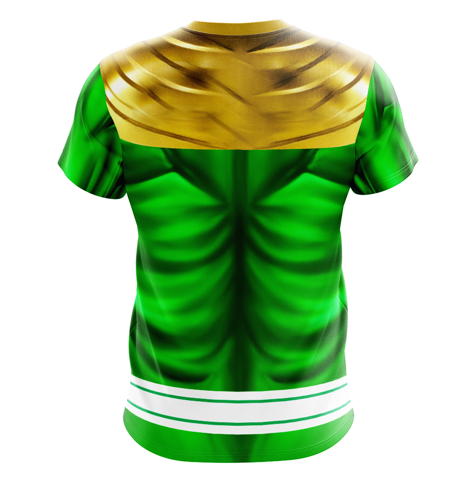 Power Rangers Mighty Morphin Green Ranger Dry Fit T-Shirt - Short Sleeve Cosplay Tee