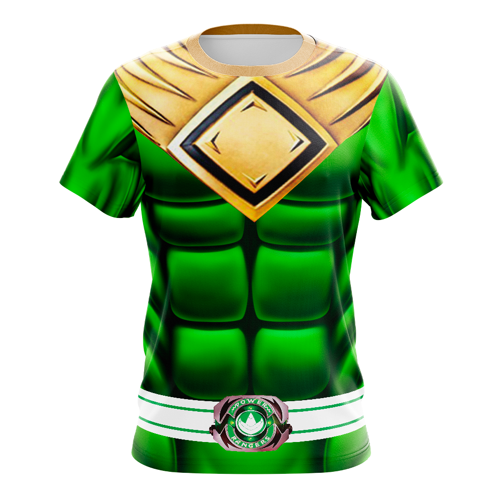 Power Rangers Mighty Morphin Green Ranger Dry Fit T-Shirt - Short Sleeve Cosplay Tee