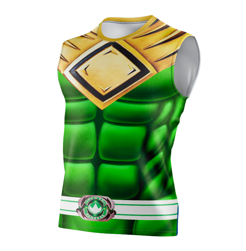 Power Rangers Mighty Morphin Green Ranger Dry Fit T-Shirt - Tank Top Cosplay Tee