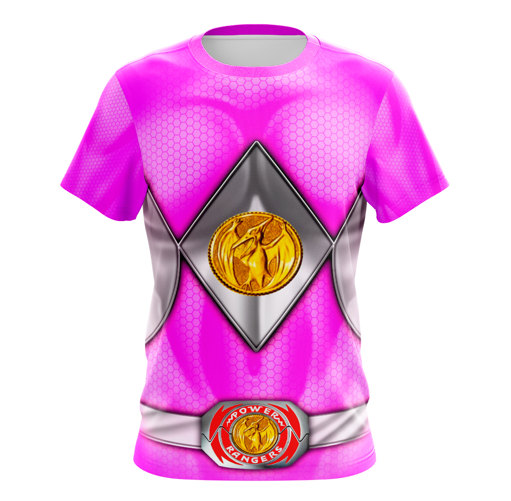 Power Rangers Mighty Morphin Pink Ranger Dry Fit T-Shirt - Tank Top Cosplay Tee