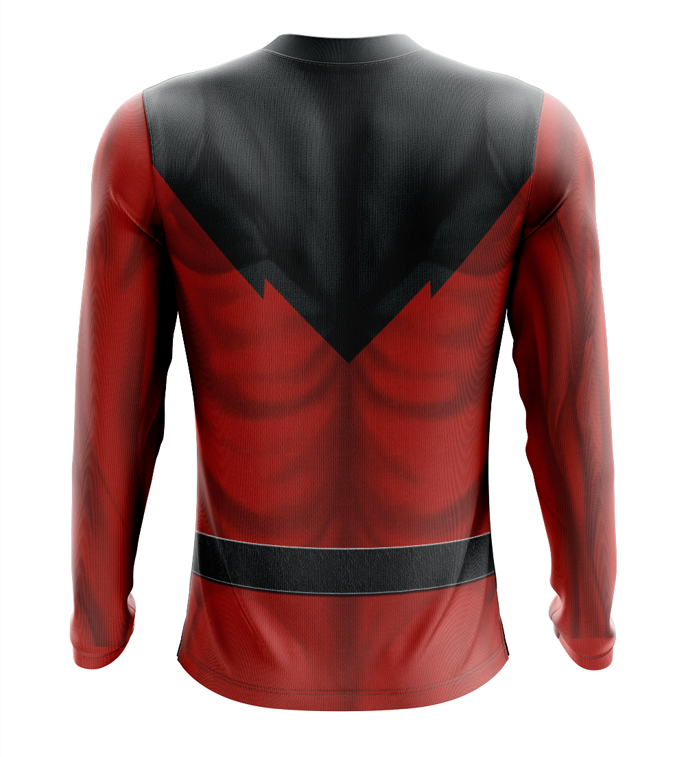 Power Rangers Time Force Red Ranger Dry Fit T-Shirt - Long Sleeve Cosplay Tee