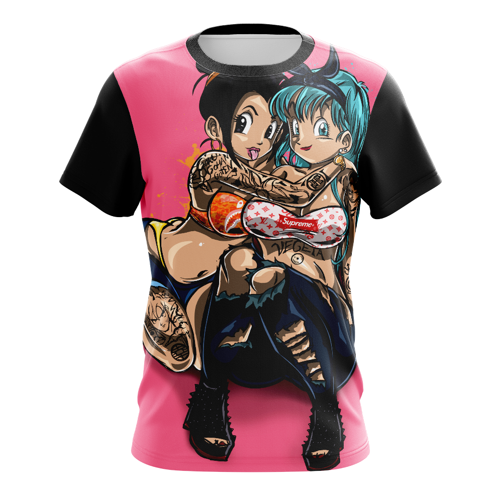Chi-Chi & Bulma Dragon Ball Z Dry-Fit Graphic T-Shirt - Long Sleeve