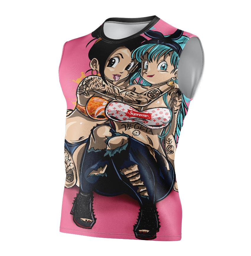 Chi-Chi & Bulma Dragon Ball Z Dry-Fit Graphic T-Shirt - Tank Top