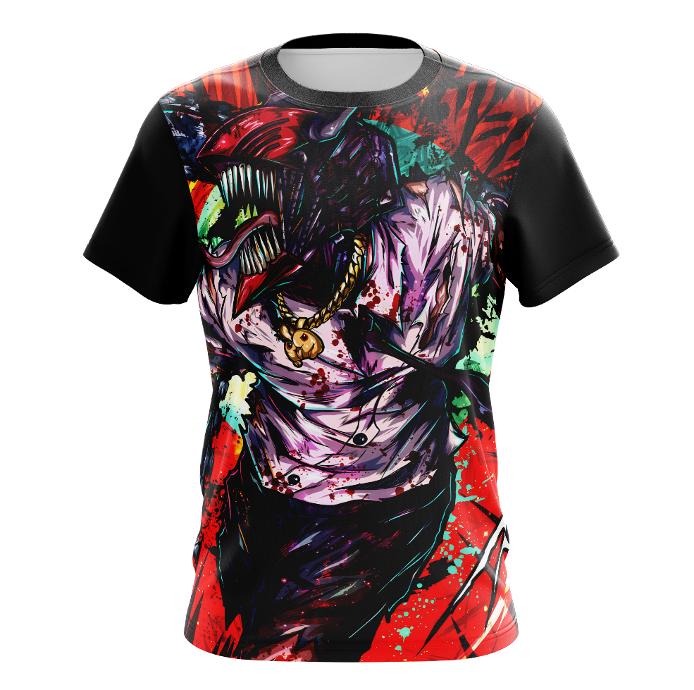 Denji Chainsaw Man Dry-Fit Graphic T-Shirt - Long Sleeve