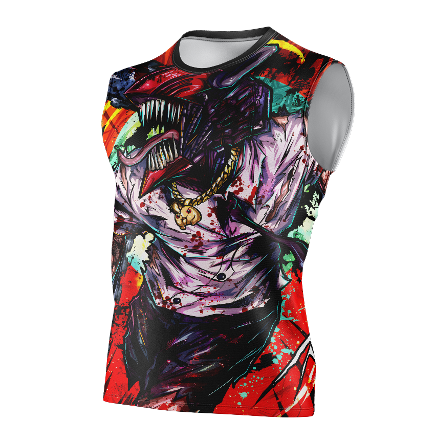 Denji Chainsaw Man Dry-Fit Graphic T-Shirt - Tank Top