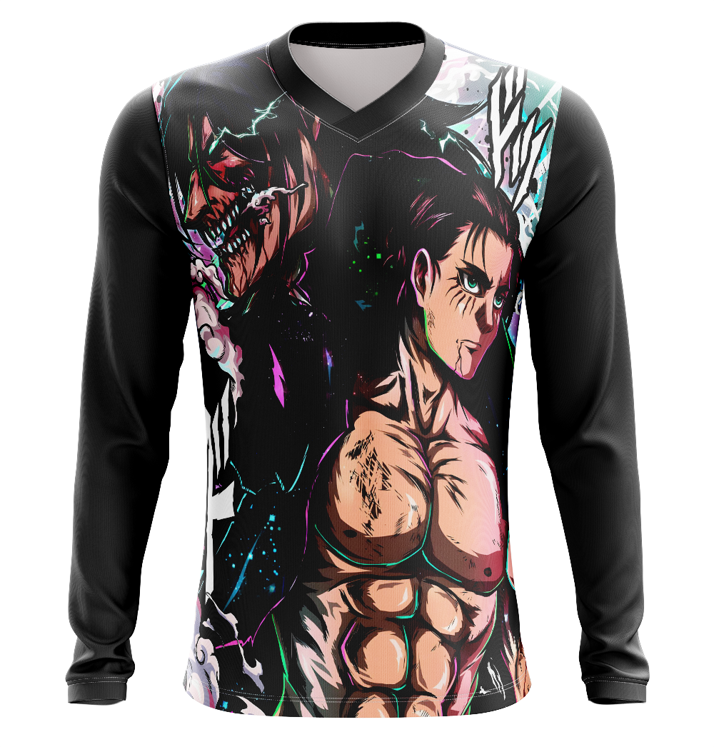 Eren Yeager Attack on Titan Dry-Fit Graphic T-Shirt - Long Sleeve