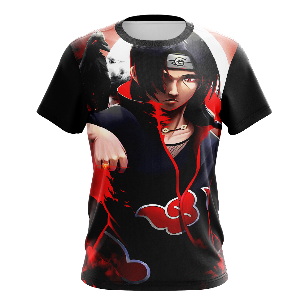 Itachi Uchiha Genjutsu Naruto Anime T-Shirt - Short Sleeve