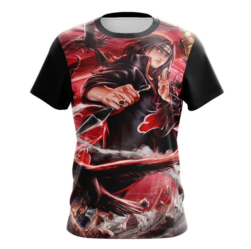 Itachi Uchiha Sharingan Naruto Anime T-Shirt - Long Sleeve