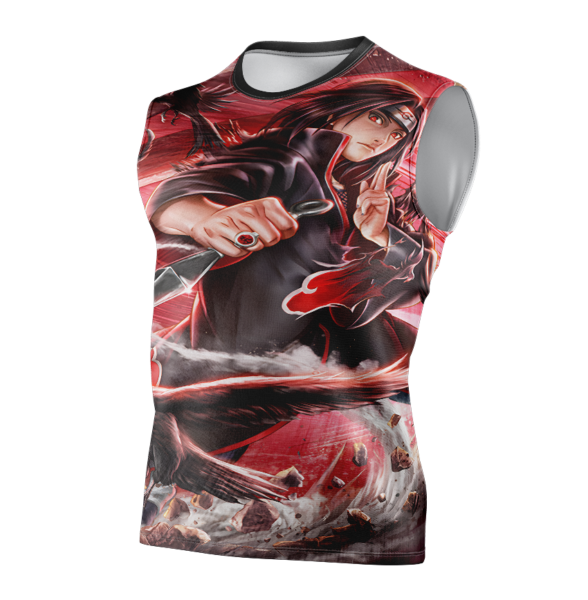 Itachi Uchiha Sharingan Naruto Anime T-Shirt - Short Sleeve