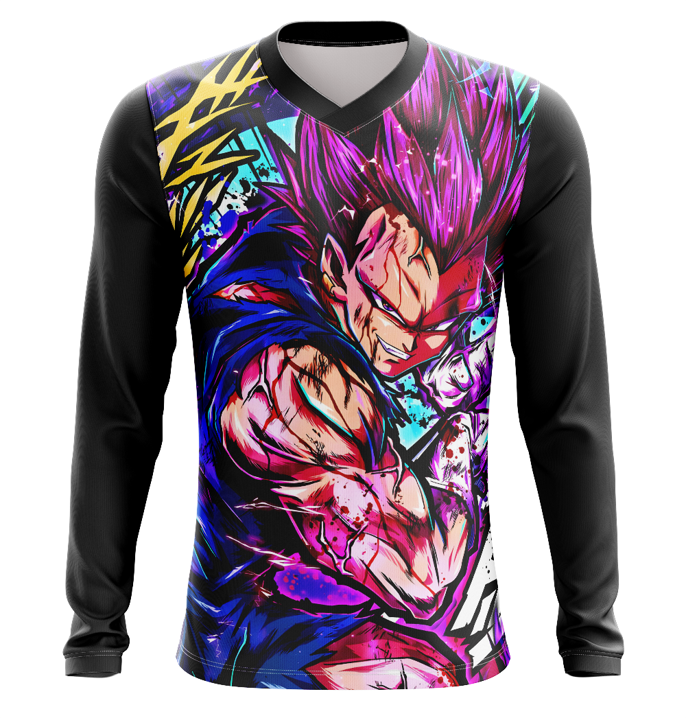 Vegeta Super Saiyan Rose Dragon Ball Super Dry Fit T-Shirt - Long Sleeve 3D Print