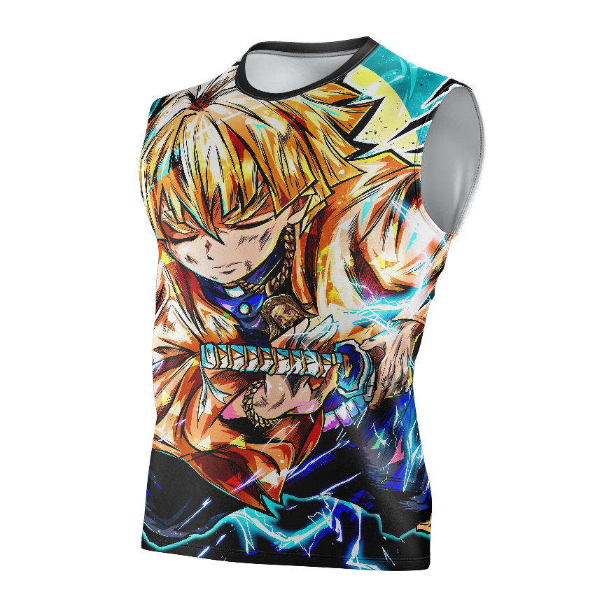 Zenitsu Agatsuma Demon Slayer Dry Fit T-Shirt - Short Sleeve 3D Print