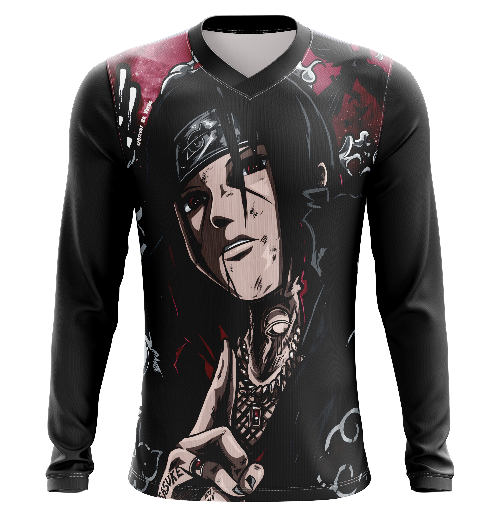 Itachi Akatsuki Naruto Shippuden Dry Fit T-Shirt - Long Sleeve 3D Print