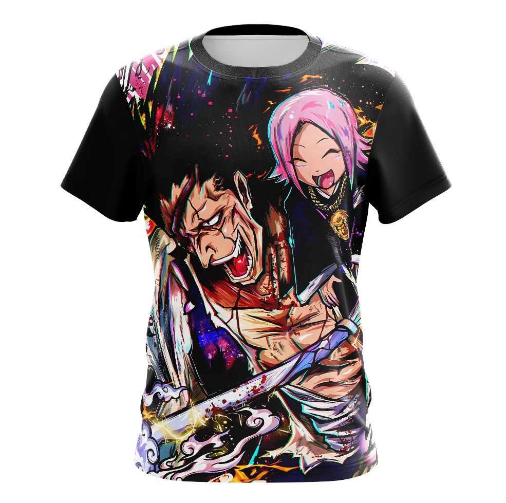 Kenpachi Zaraki & Yachiru Bleach Dry Fit T-Shirt - Short Sleeve 3D Print