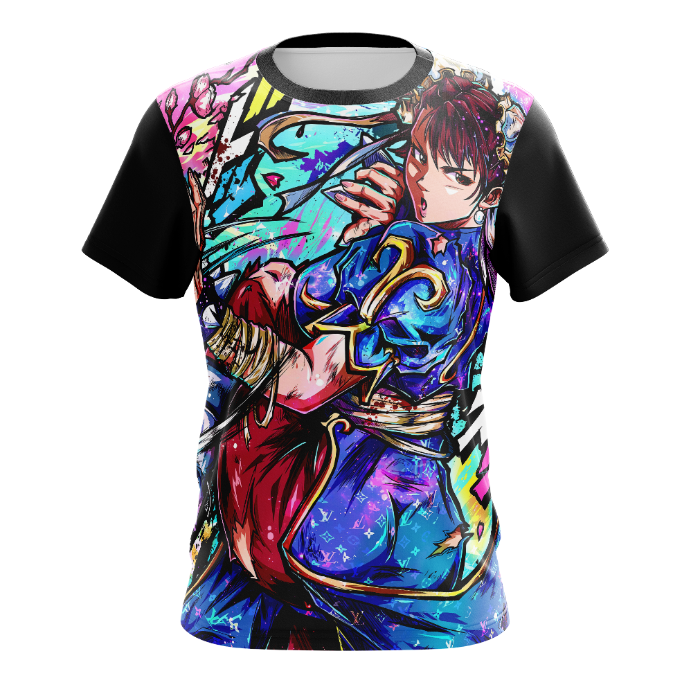 Chun-Li Street Fighter Dry Fit T-Shirt - Long Sleeve 3D Print