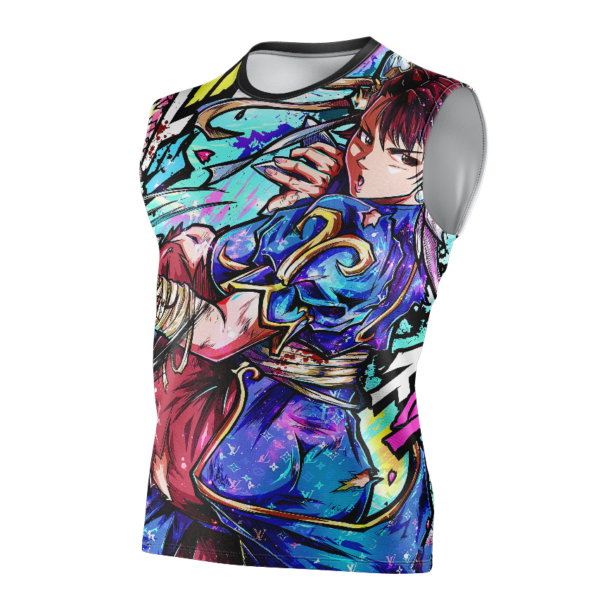 Chun-Li Street Fighter Dry Fit T-Shirt - Tank Top 3D Print