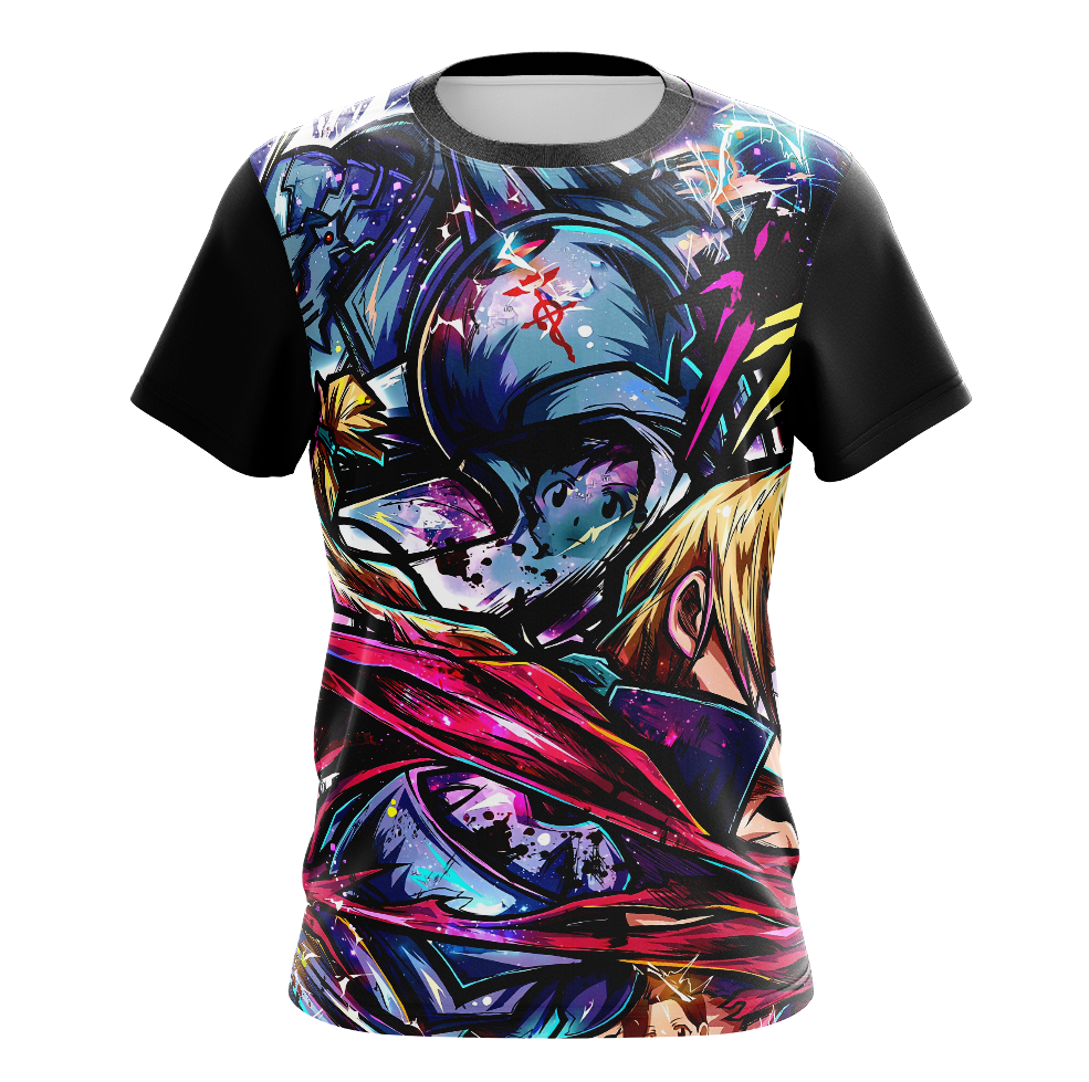 Elric Brothers Fullmetal Alchemist Dry Fit T-Shirt - Short Sleeve 3D Print
