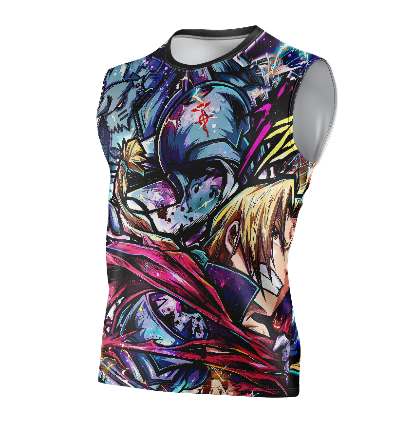 Elric Brothers Fullmetal Alchemist Dry Fit T-Shirt - Short Sleeve 3D Print