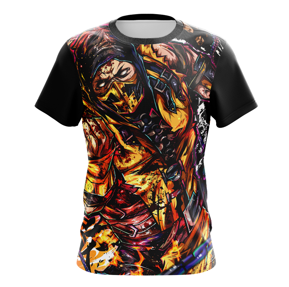 Scorpion Mortal Kombat Dry Fit T-Shirt - Short Sleeve 3D Print
