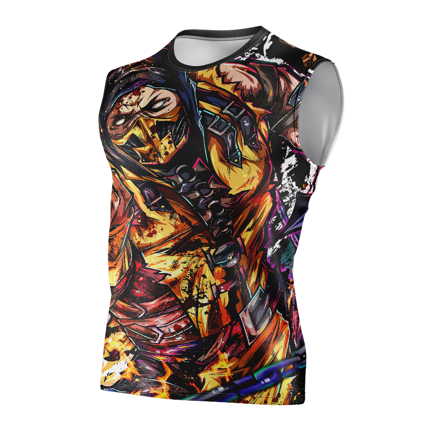 Scorpion Mortal Kombat Dry Fit T-Shirt - Short Sleeve 3D Print