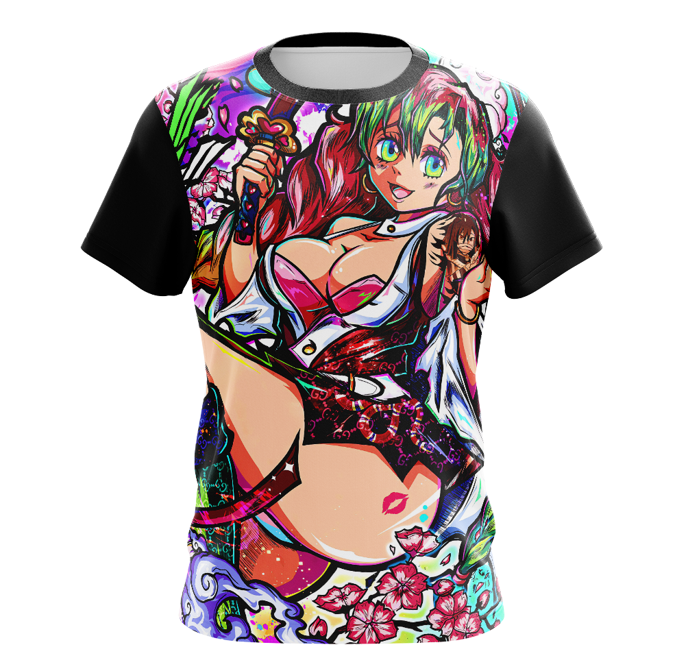 Mitsuri Kanroji Demon Slayer Dry Fit T-Shirt - Long Sleeve 3D Print