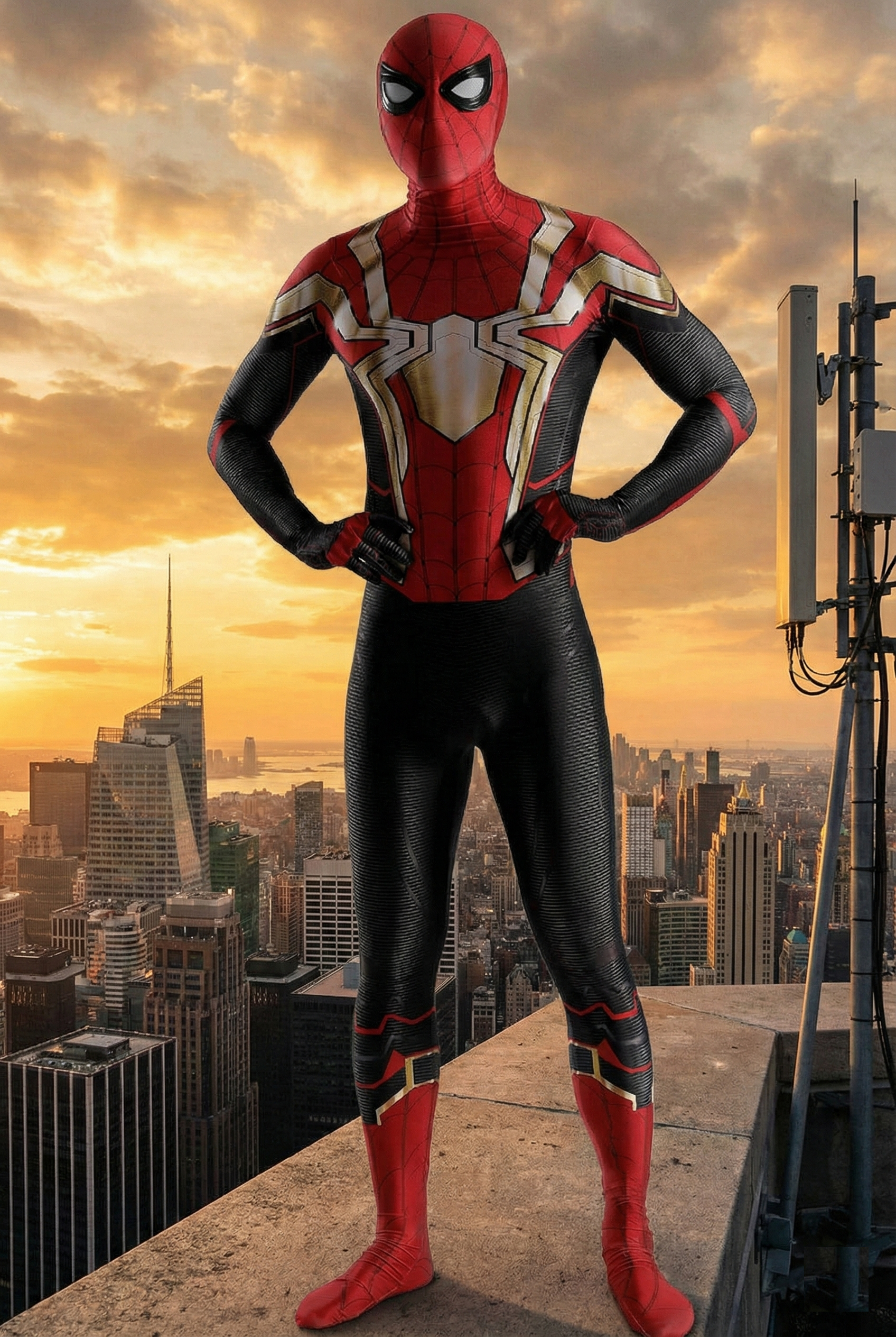 Fantasia Homem-Aranha Ferro Sem Volta Para Casa Filme Cosplay Traje Luxo