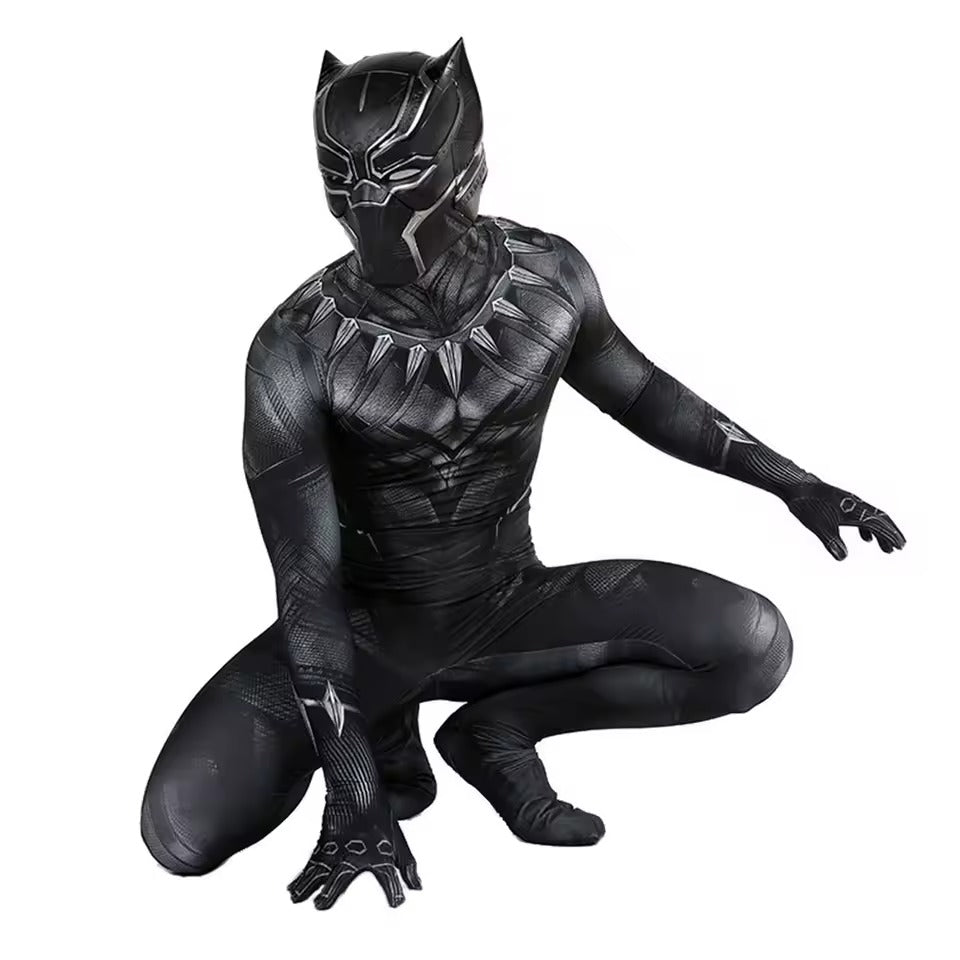 Black Panther Costume with Mask - Adult & Kids Movie Cosplay Suit
