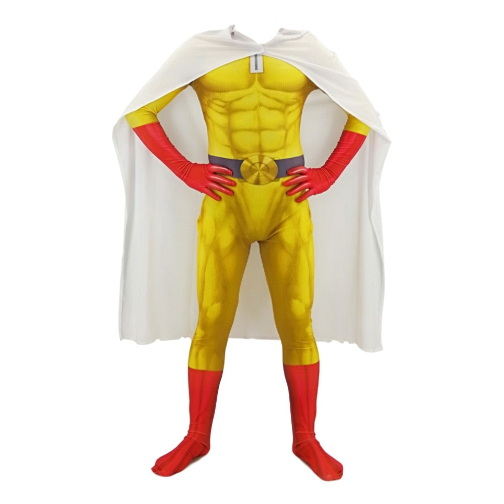Saitama One Punch Man Costume with Cape - Adult Cosplay Suit