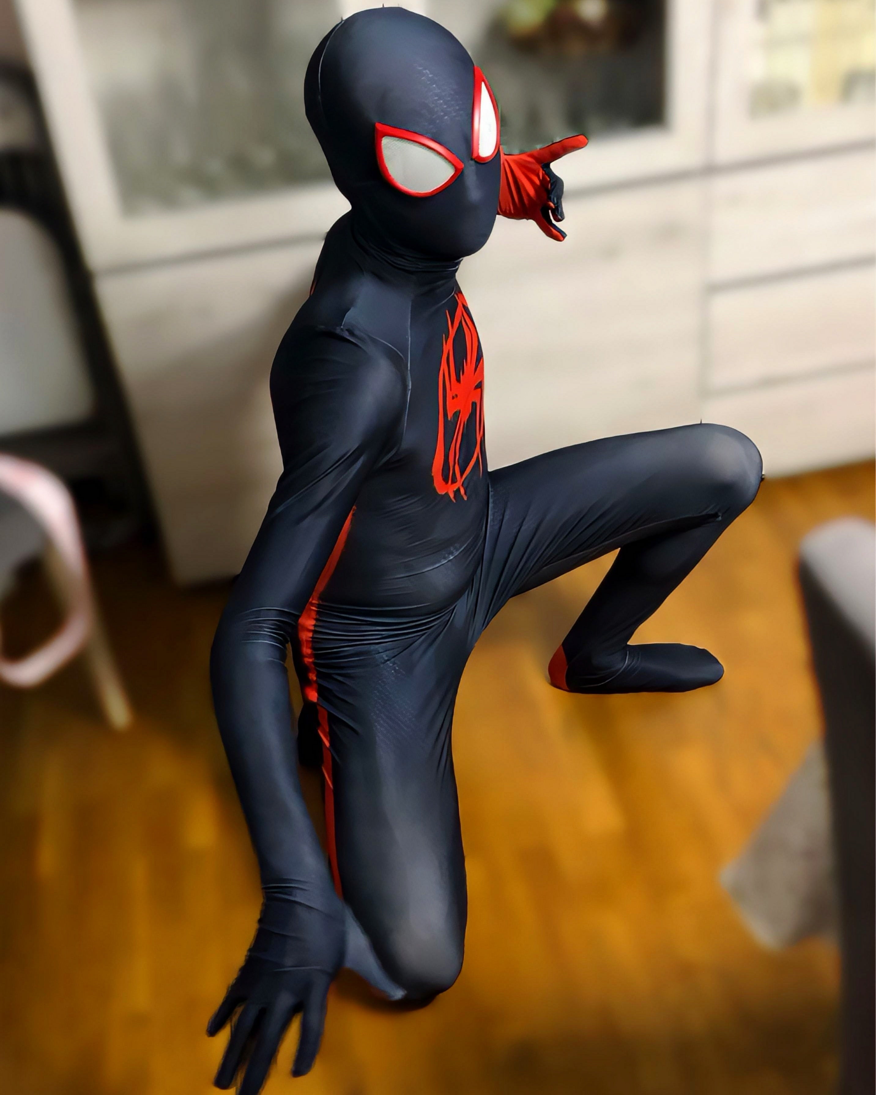 Miles Morales Spider-Verse Costume with Lenses - Adult Cosplay Suit