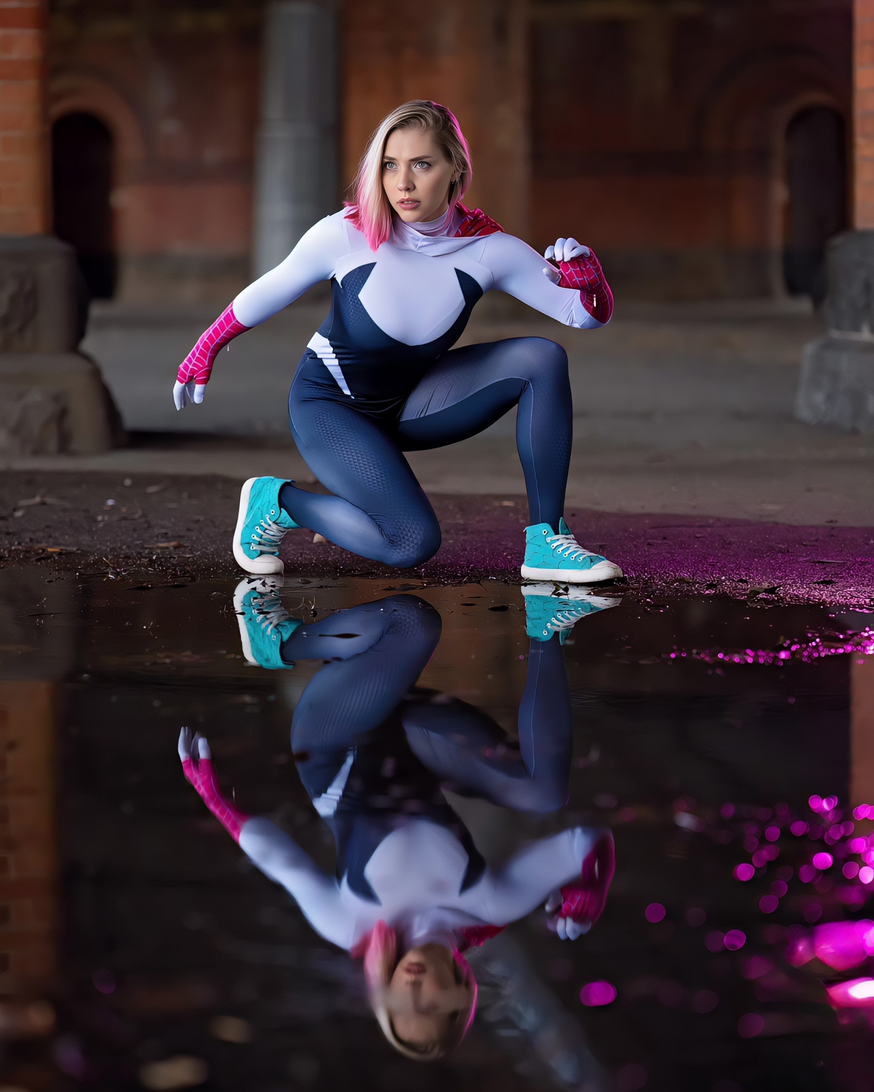 Spider-Gwen Spider-Verse Costume - Women's Premium Cosplay Suit
