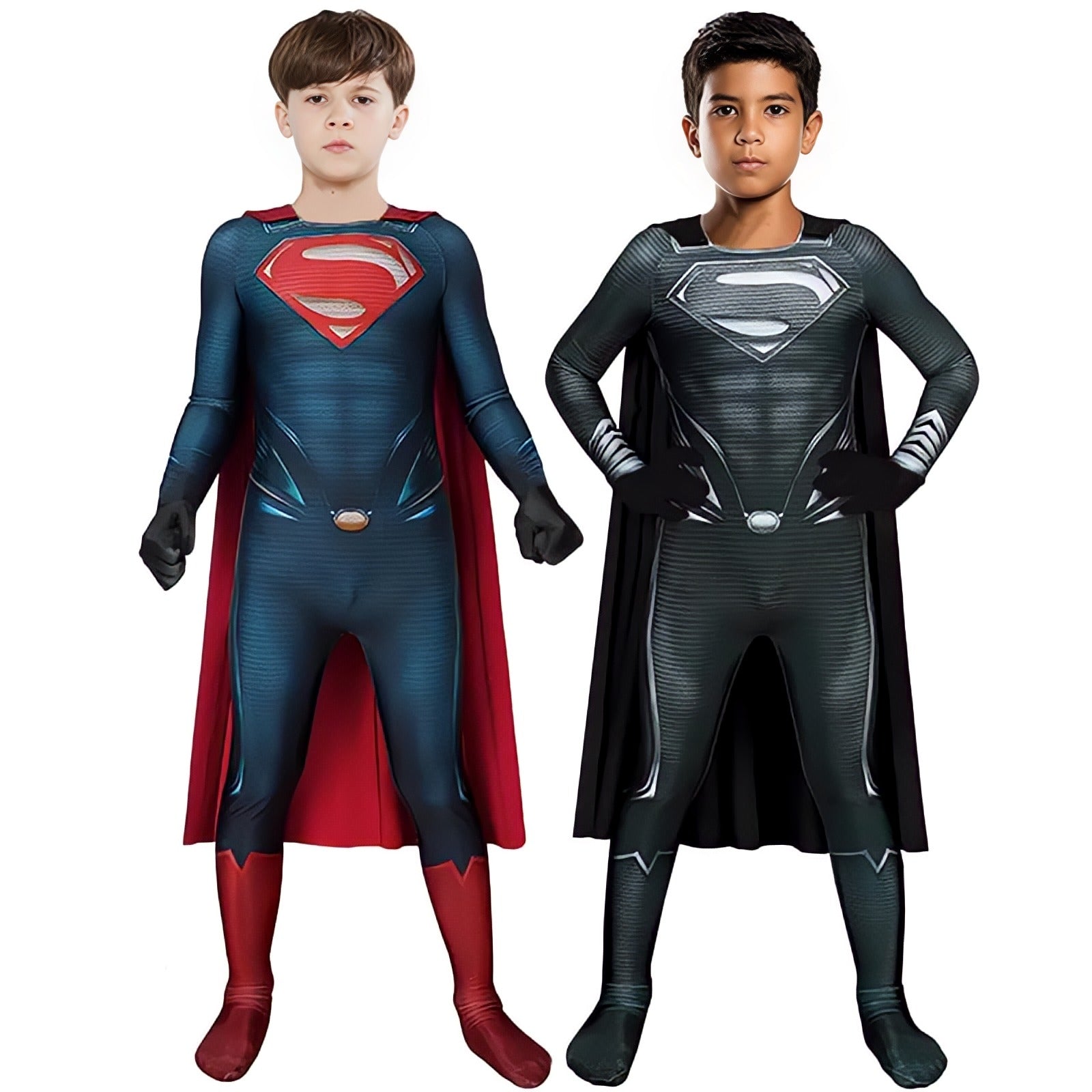 Superman Black Suit (Justice League) Costume - Kids Cosplay Suit