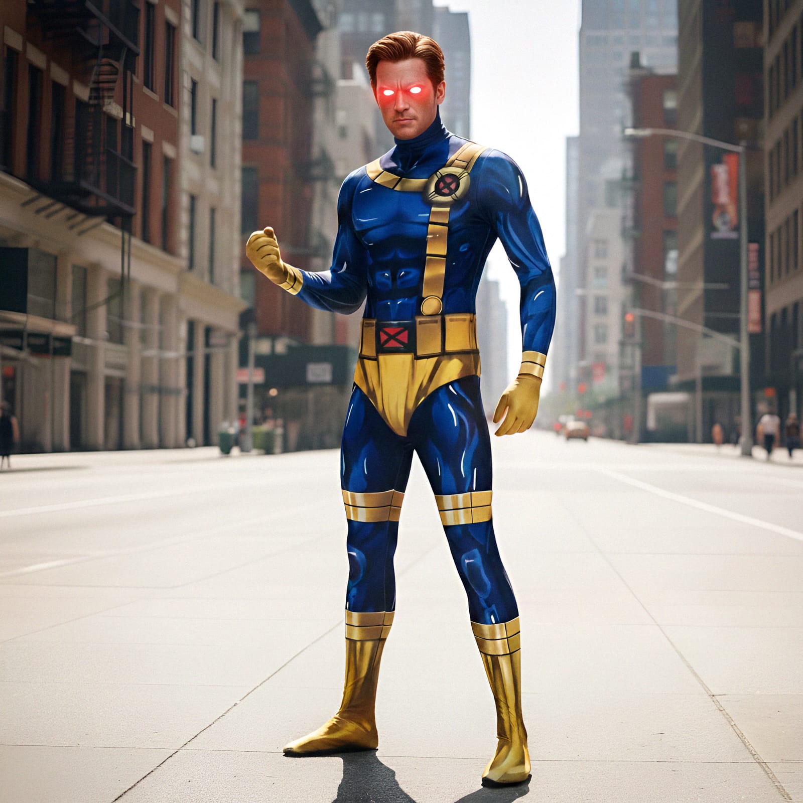 Cyclops X-Men Realistic Costume with Hood - Adult Cosplay Suit