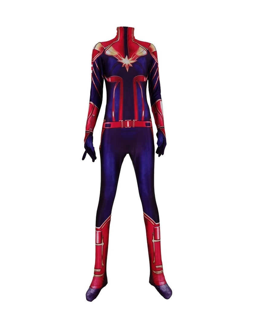 Fantasia Feminina Capitã Marvel Vingadores Adulto Cosplay Traje Luxo