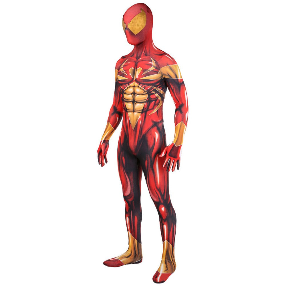 Fantasia Masculina Homem Aranha Escarlate De Ferro Adulto Cosplay Traje Luxo