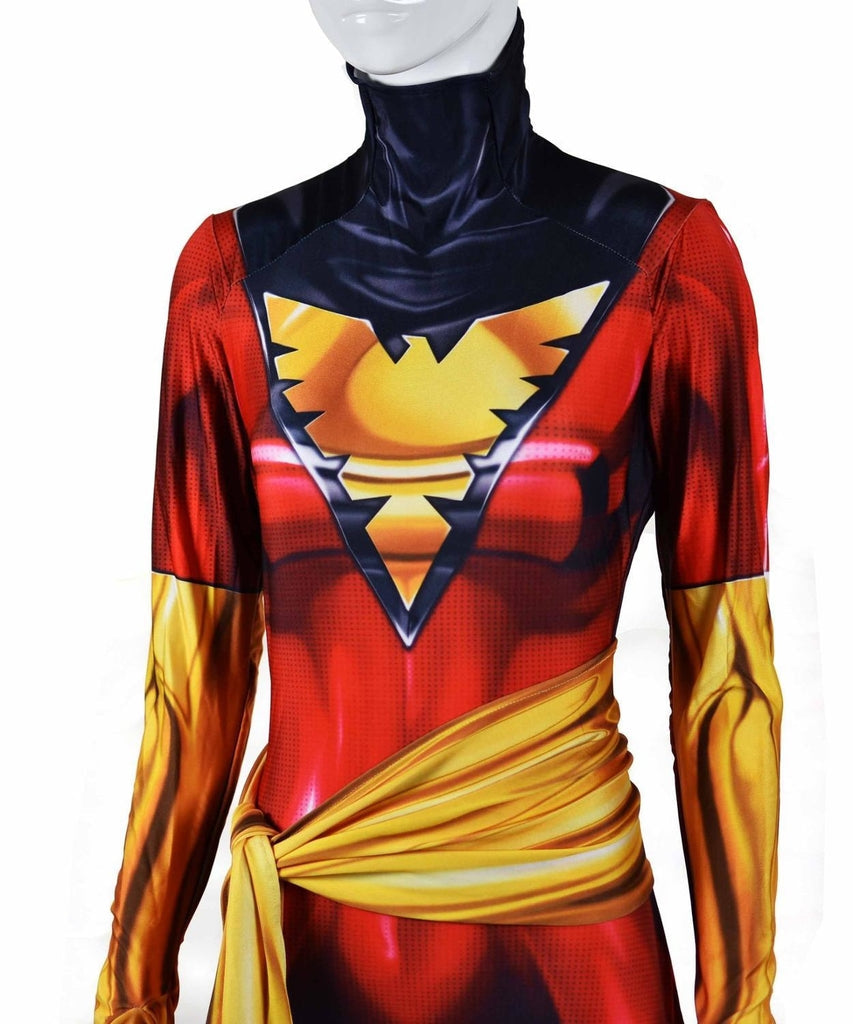 Fantasia Feminina Jean Grey Fênix Negra Adulto Cosplay Traje Luxo X- MEN