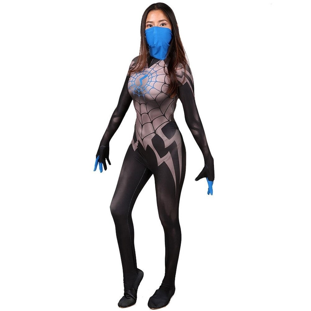 Fantasia Cindy Moon Mulher Aranha Cosplay Feminino Luxo Traje Profissional