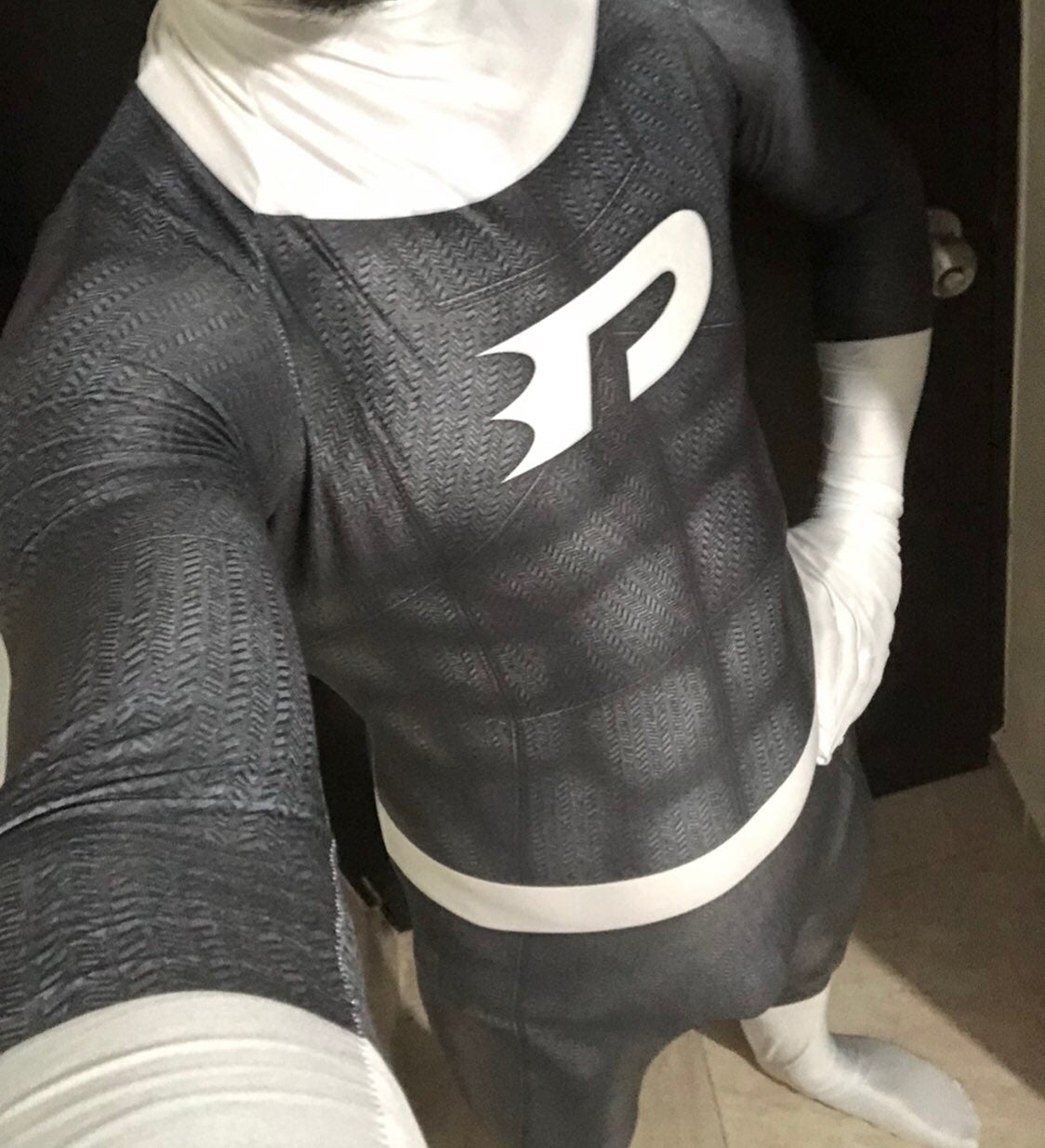 Fantasia Masculina Danny Phantom Adulto Cosplay Traje Luxo