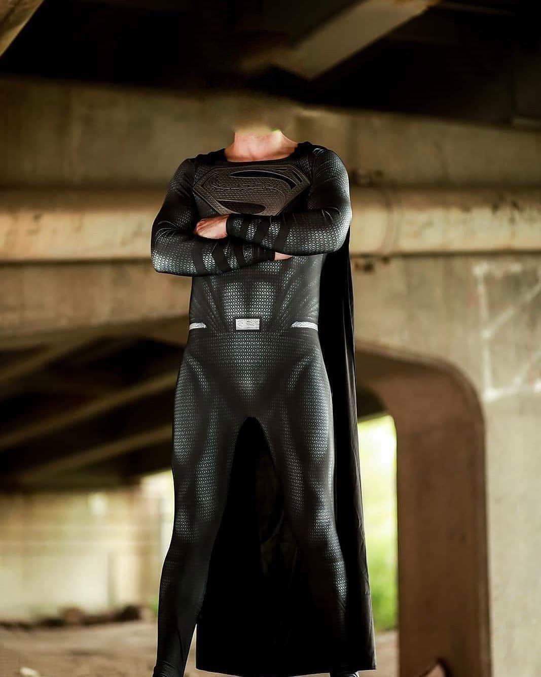 Superman Black Suit Costume - Adult Movie Cosplay Suit