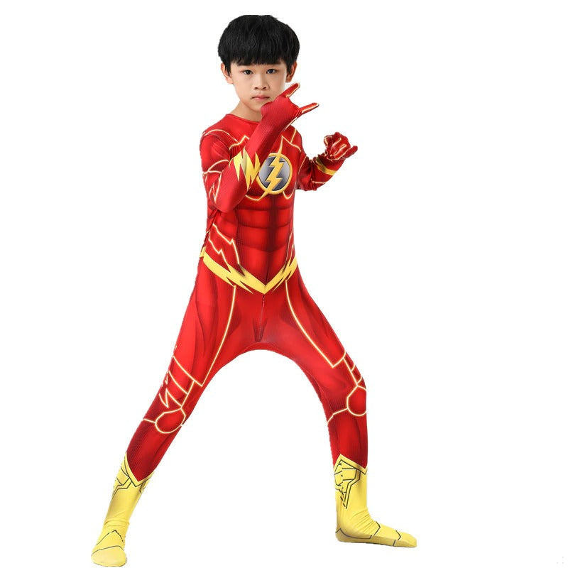 The Flash Costume with Mask - Justice League Kids Cosplay Suit