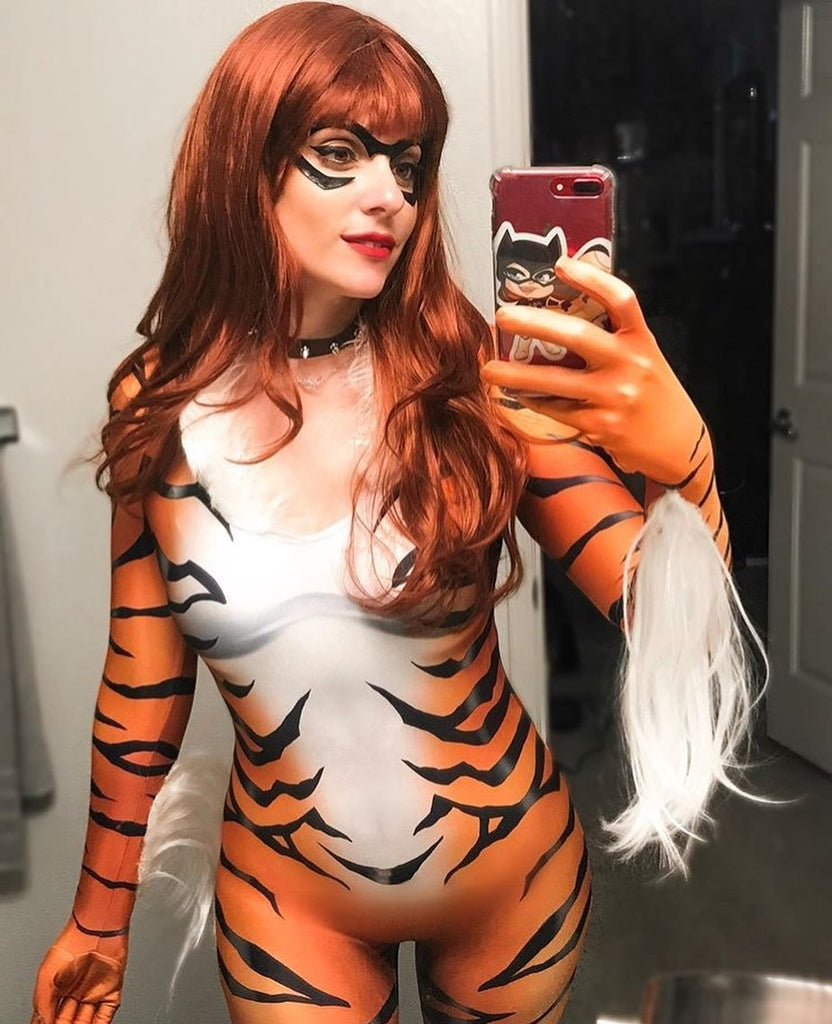Fantasia Feminina Tigresa Adulto Cosplay Traje Luxo