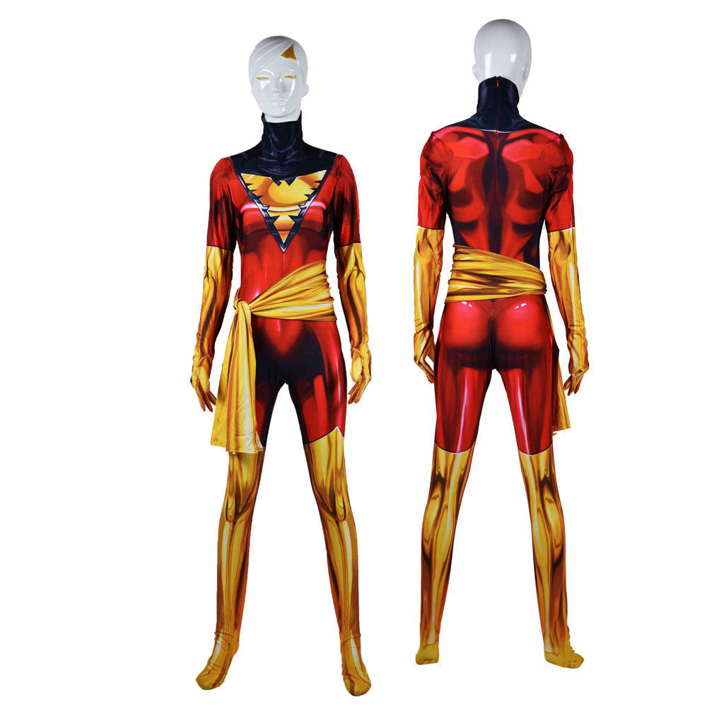 Fantasia Feminina Red Jean Grey Adulto Cosplay Traje Luxo X- MEN