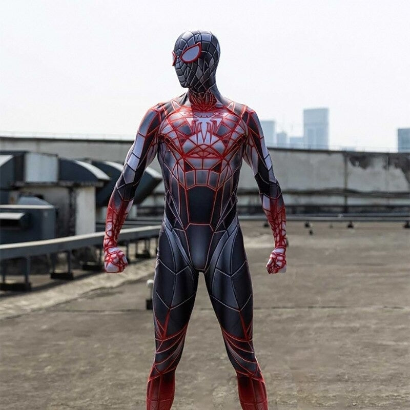 Fantasia Miles Morales Game Homem-Aranha Adulto Cosplay Traje Luxo Profissional
