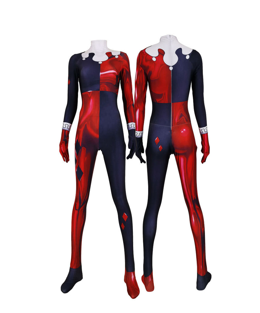 Fantasia Feminina Arlequina Hq Adulto Cosplay Traje Luxo