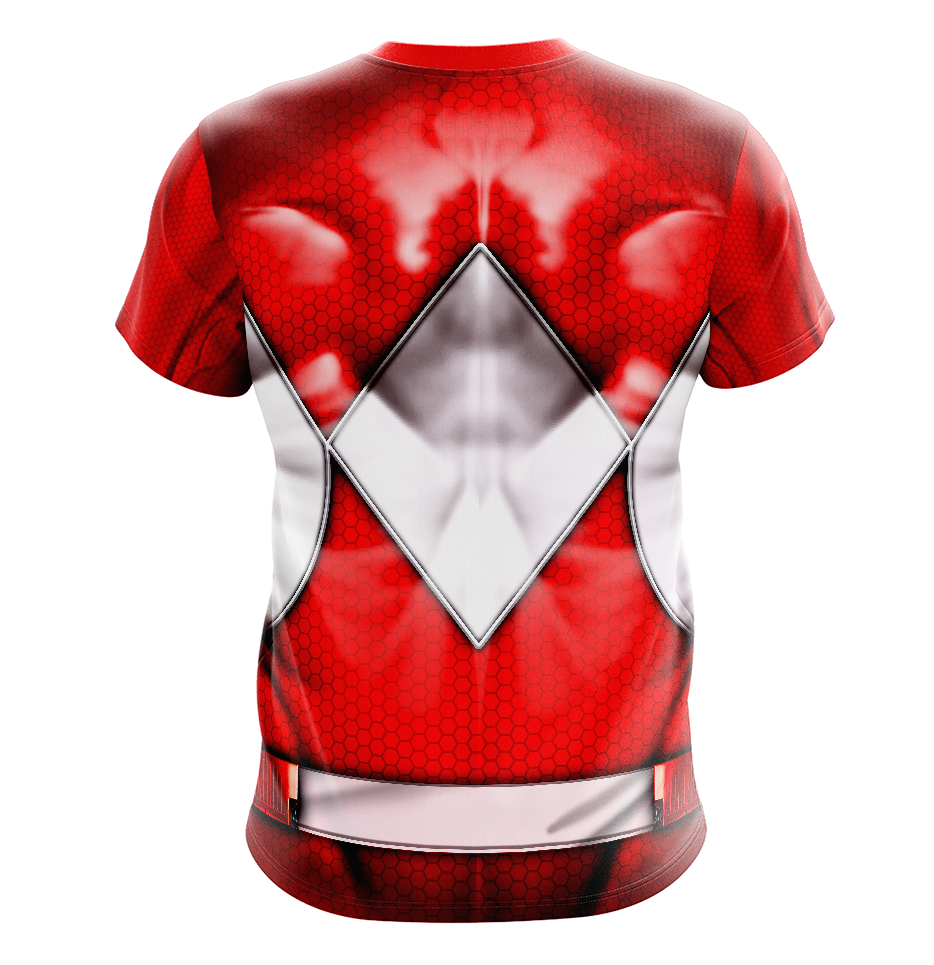 Power Rangers Mighty Morphin Red Ranger Dry Fit T-Shirt - Tank Top Cosplay Tee