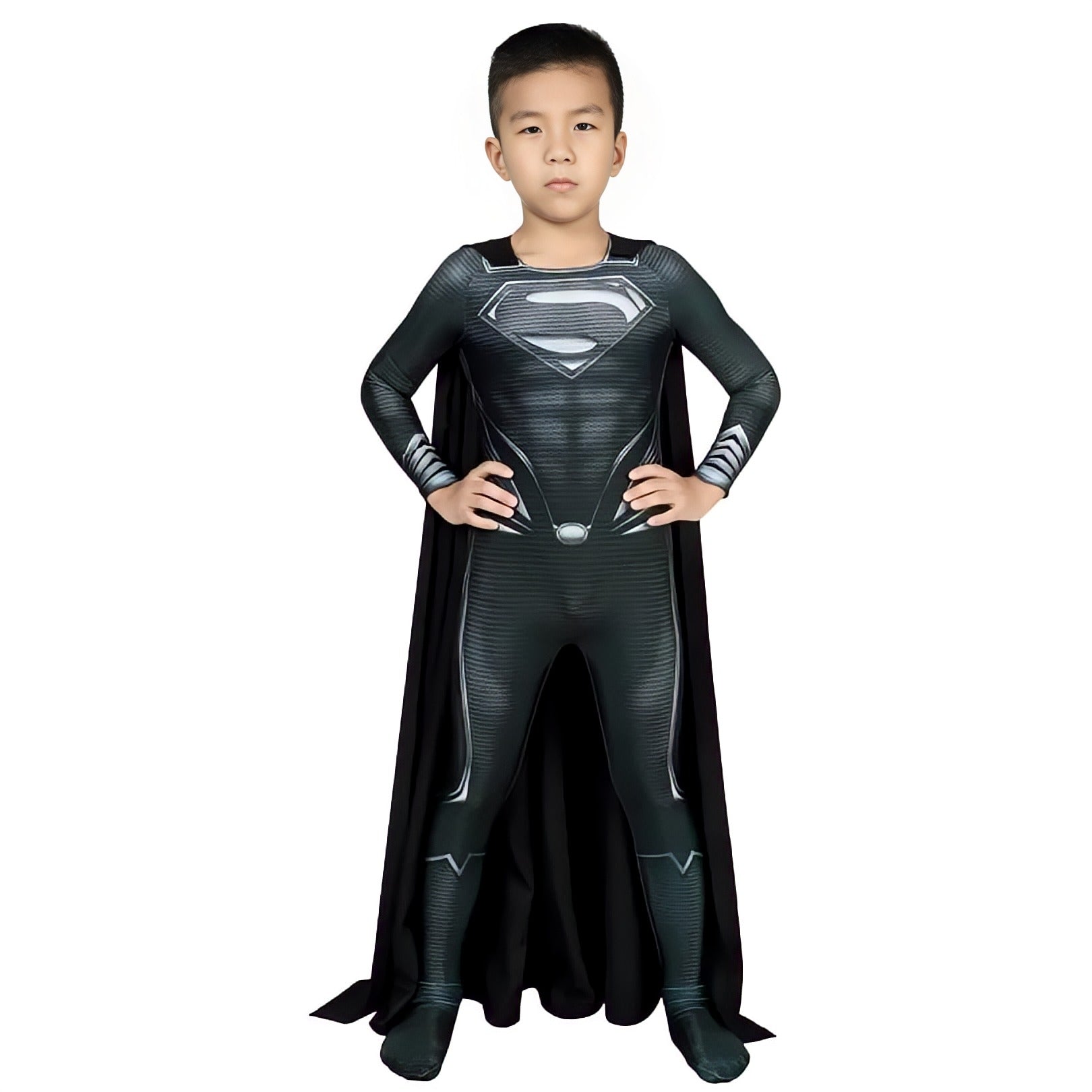 Superman Black Suit Costume - Kids Cosplay Suit