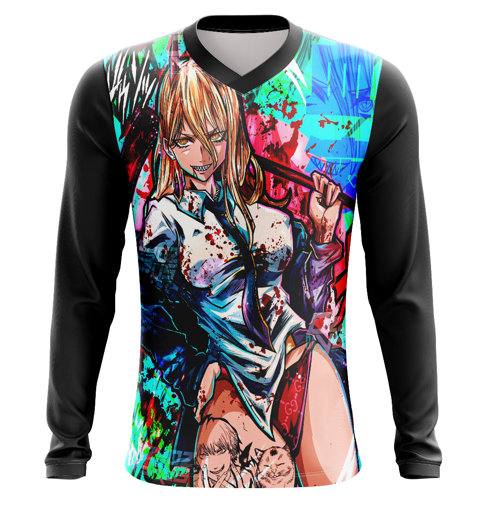 Power Chainsaw Man Dry-Fit Graphic T-Shirt - Long Sleeve